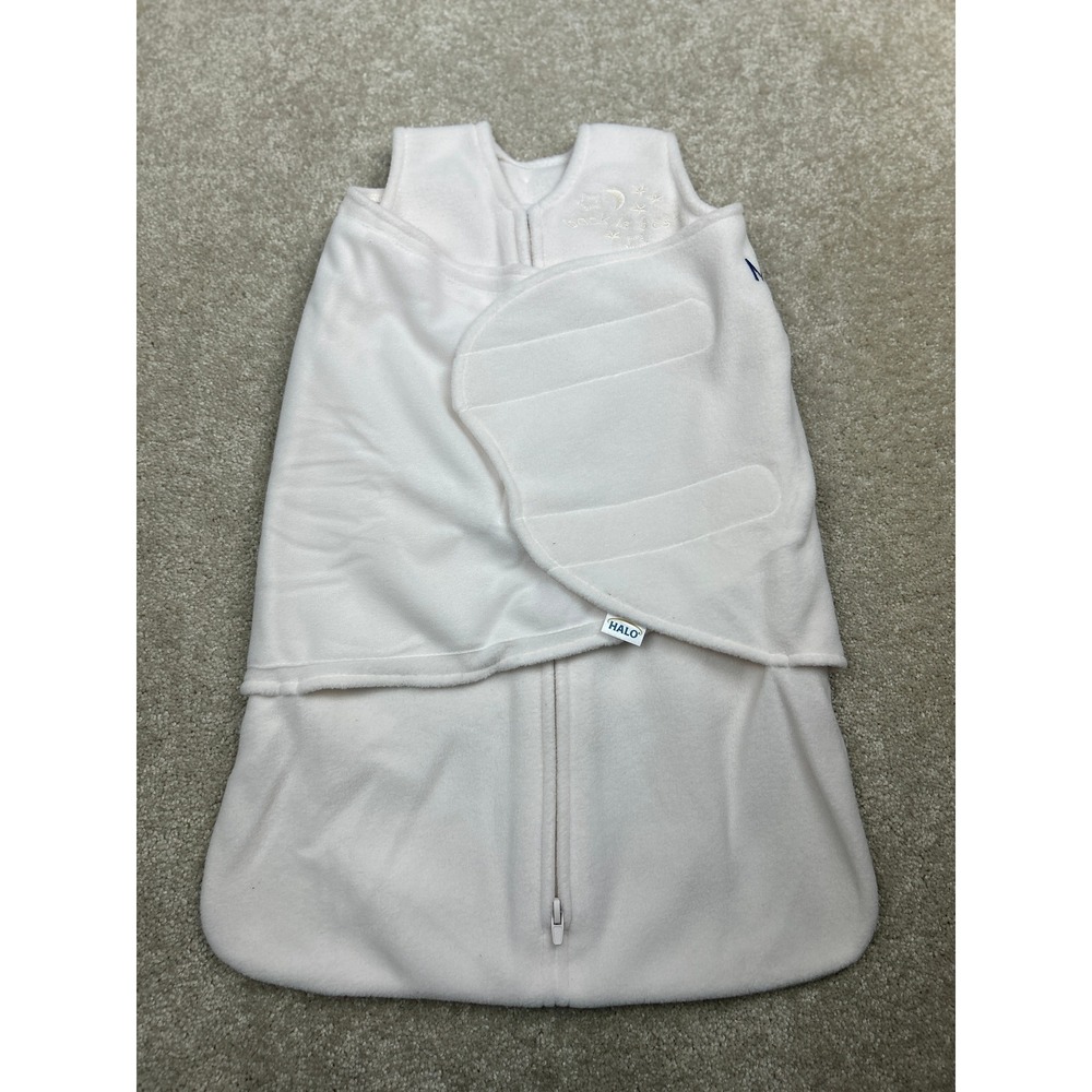 Halo Solid SleepSack Swaddle NB Cream Fleece Mercy Logo Soft Cozy Safe Sleep